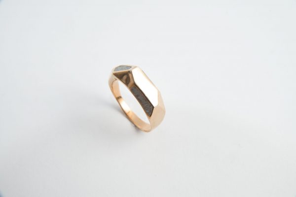 Suzanne Ring - Handmade 14k gold ring inlaid with a special kind of concrete mixture made for this ring
