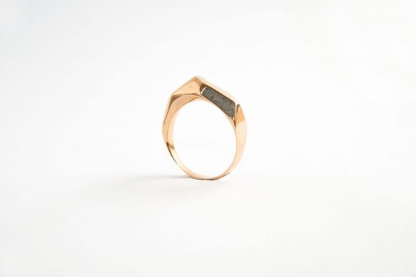 Suzanne Ring - Handmade 14k gold ring inlaid with a special kind of concrete mixture made for this ring