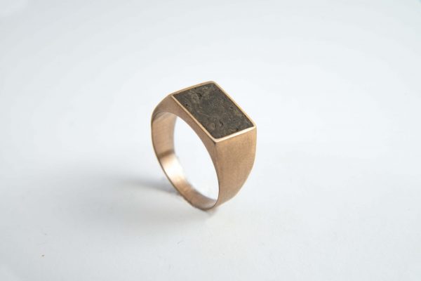 Glory Ring - Handmade 14k gold ring inlaid with a special kind of concrete mixture made for this ring