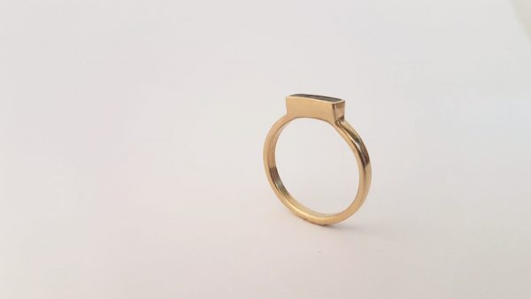 Raila Ring - Handmade 14k gold ring inlaid with a special kind of concrete mixture made for this ring