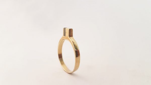 Einat Ring - Handmade 14k gold ring inlaid with a special kind of concrete mixture made for this ring