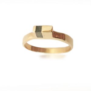 Einat Ring - Handmade 14k gold ring inlaid with a special kind of concrete mixture made for this ring