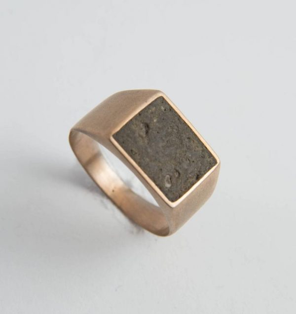 Glory Ring - Handmade 14k gold ring inlaid with a special kind of concrete mixture made for this ring