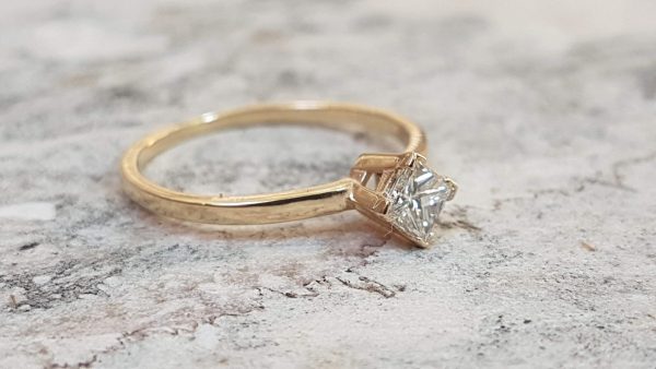 Dana ring - 14k yellow gold ring with 4mm diamond