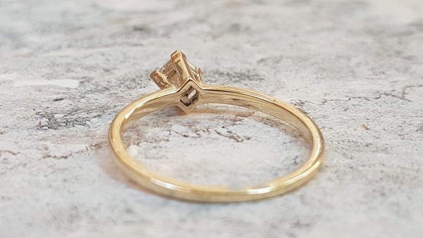 Dana ring - 14k yellow gold ring with 4mm diamond