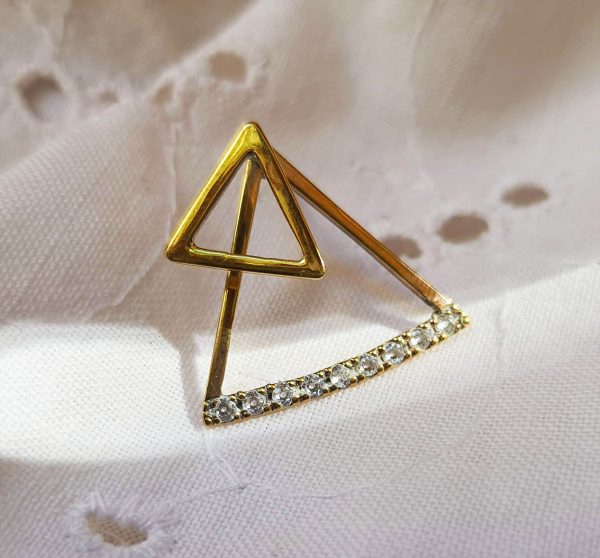 Athens earrings Handmade 14k gold earrings with 9 facet cut diamonds
