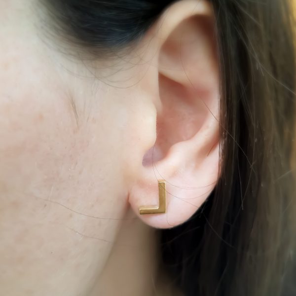 Madrid earrings - Handmade 14k gold studs earrings