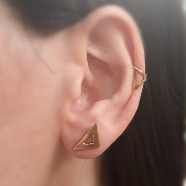 Tokyo earrings - Handmade 14k gold studs earrings